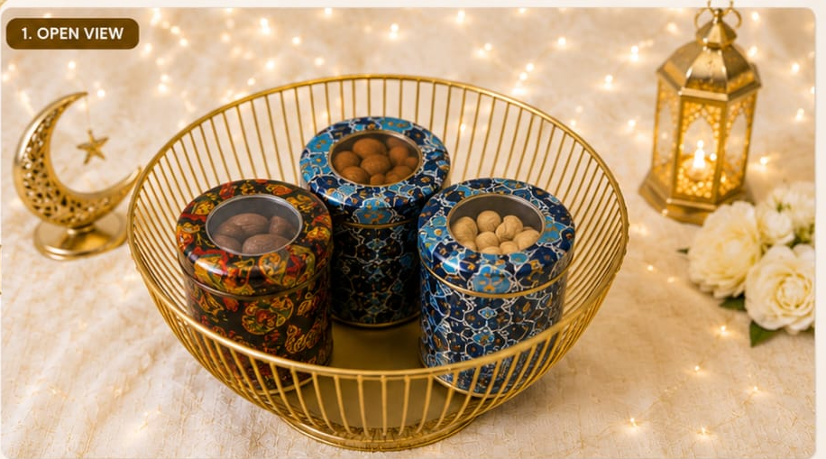 Eid Mubarak Luxury Dry Fruits & Chocolate Gift Hamper - Image 2