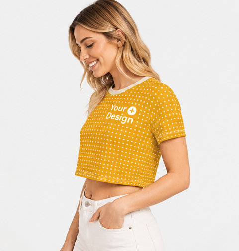 Yellow Short Sleeve crop - Image 2